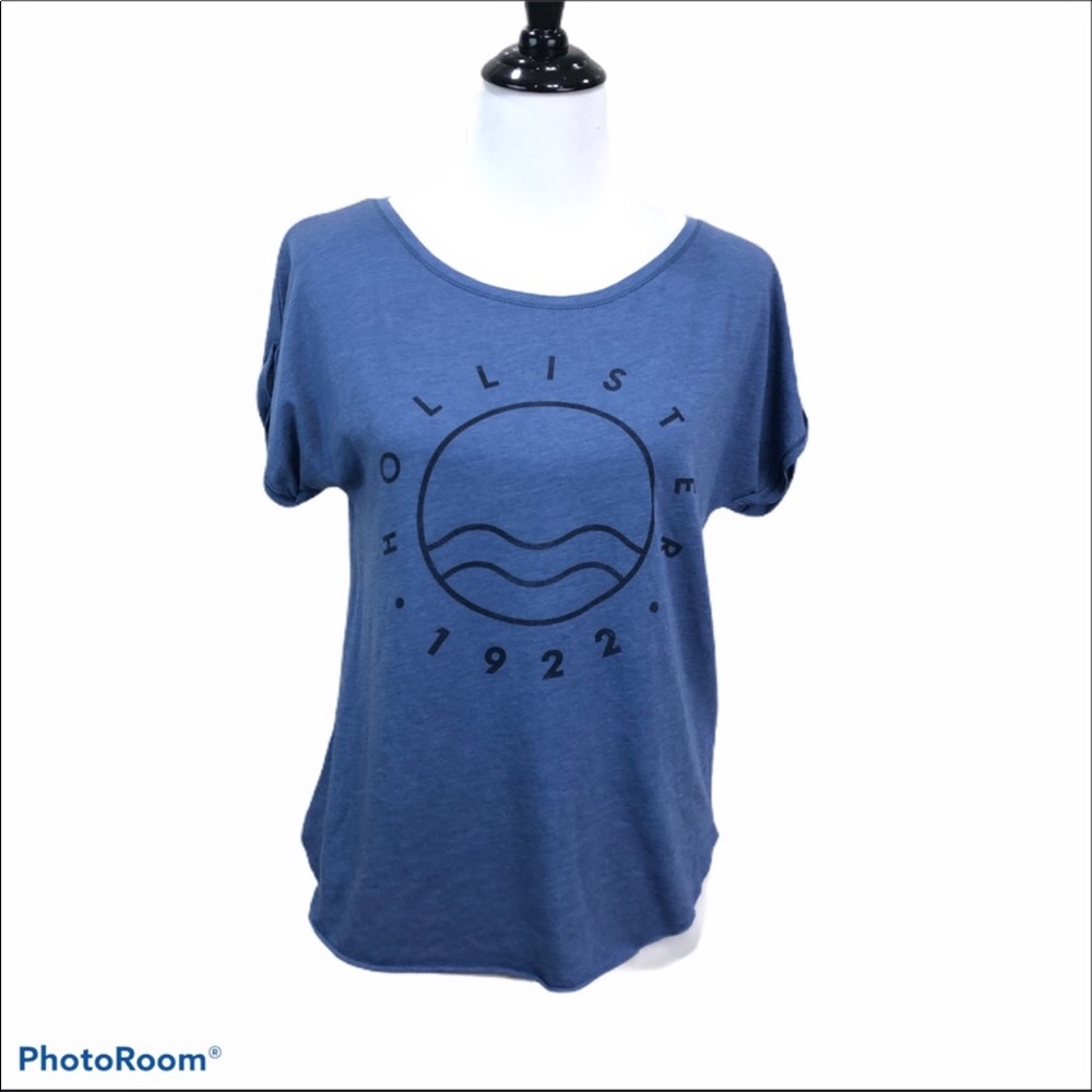 Hollister 1922 short sleeve loose fit blue tee